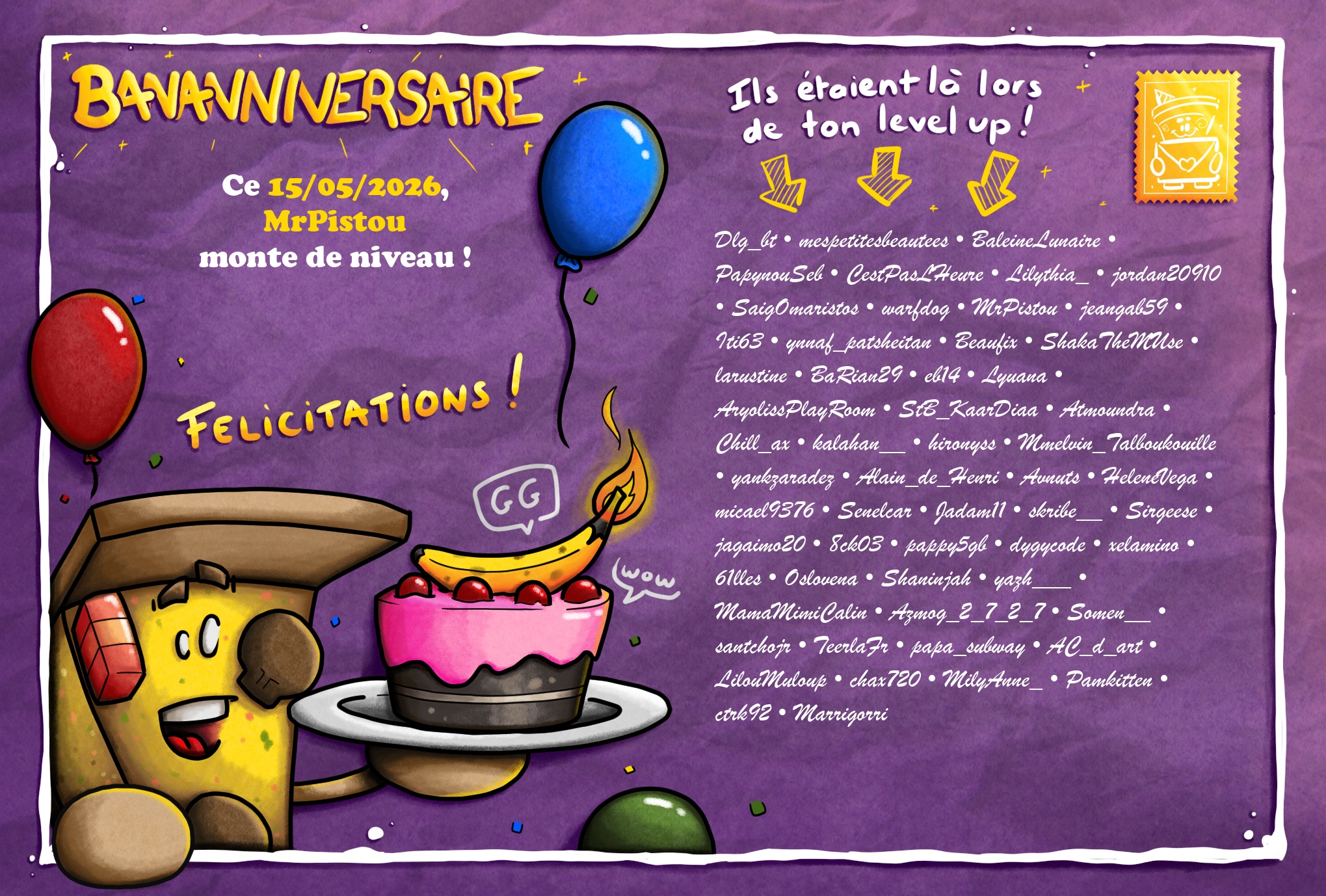 Carte de Bananniversaire