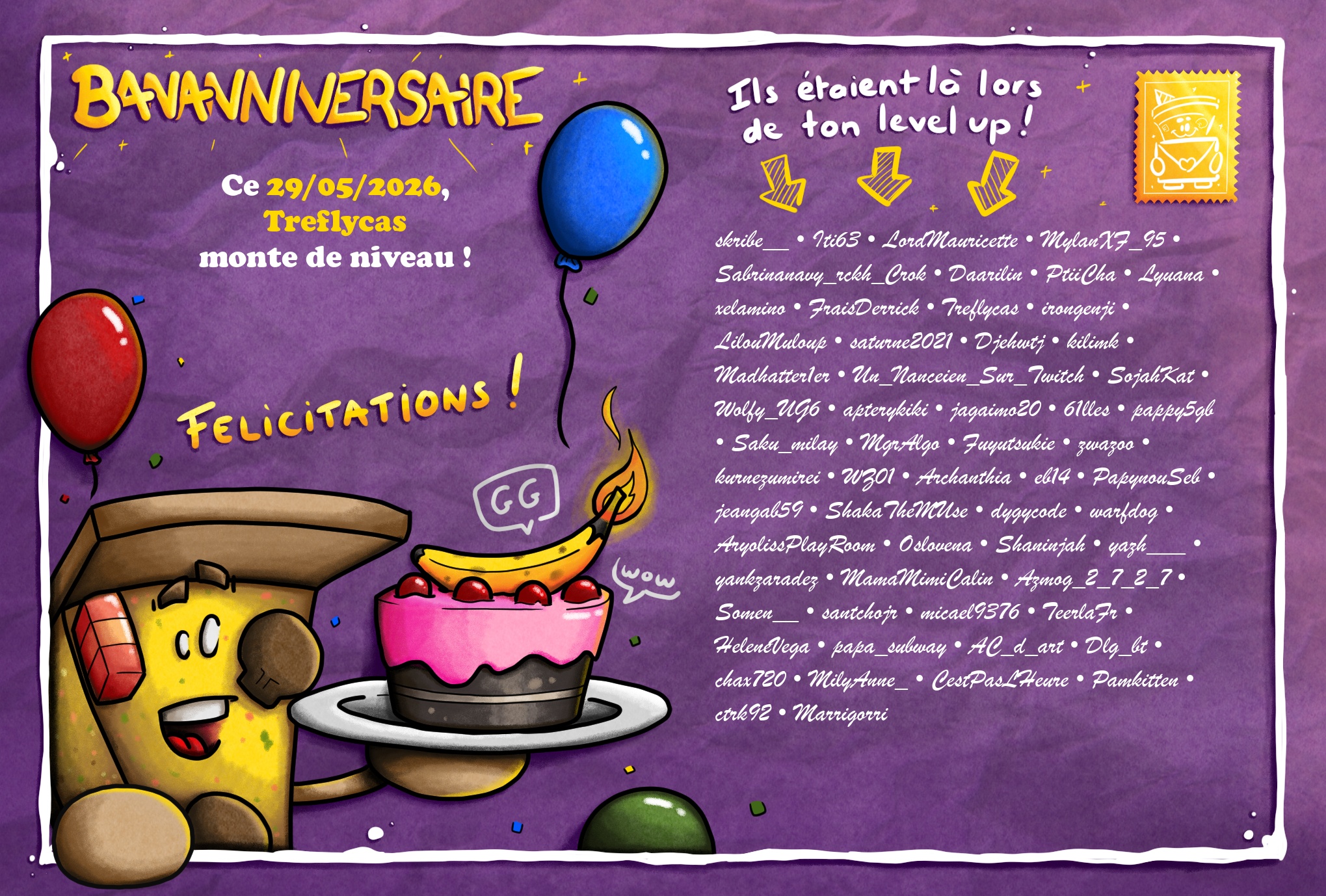 Carte de Bananniversaire