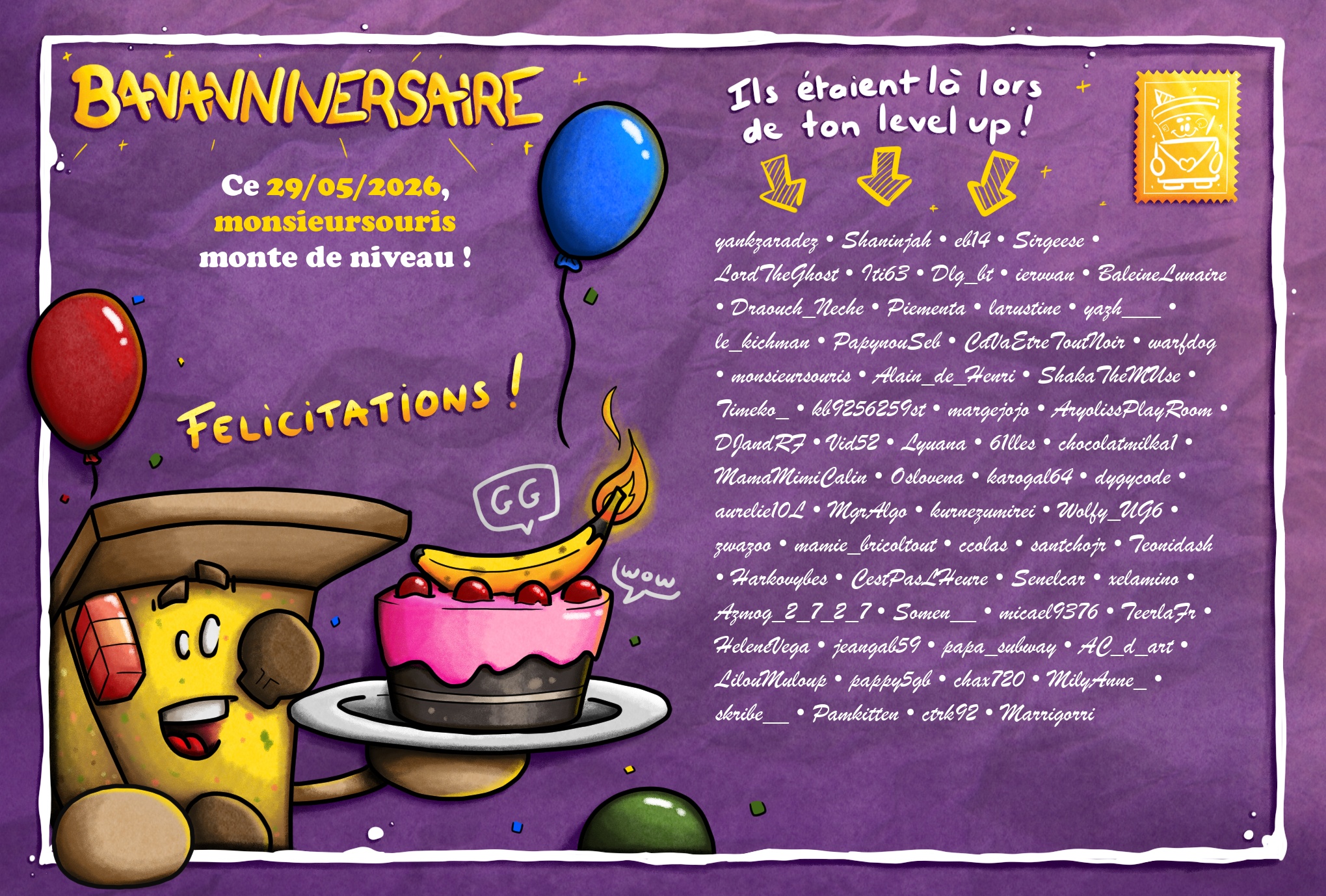 Carte de Bananniversaire